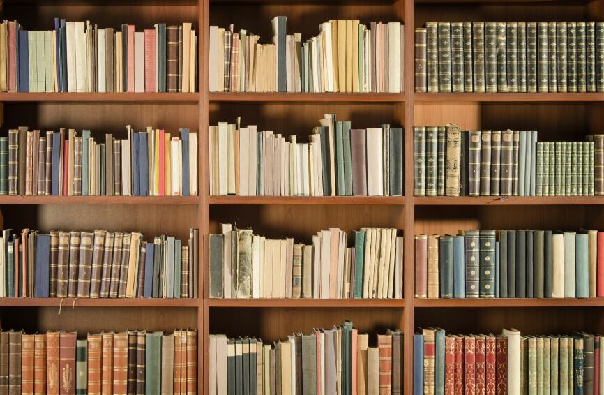Картина на холсте Книжные полки, арт hd2146901